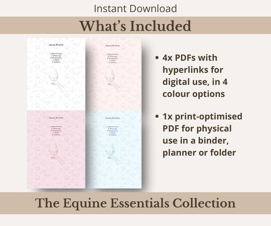 Comprehensive Horse Profile Bundle | Printable Equine Record Keeper