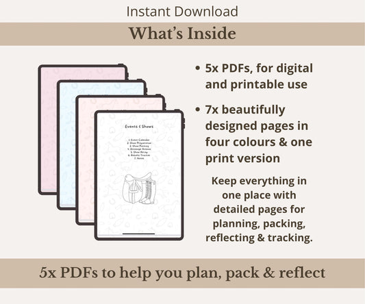 Horse Events & Shows Planner Bundle