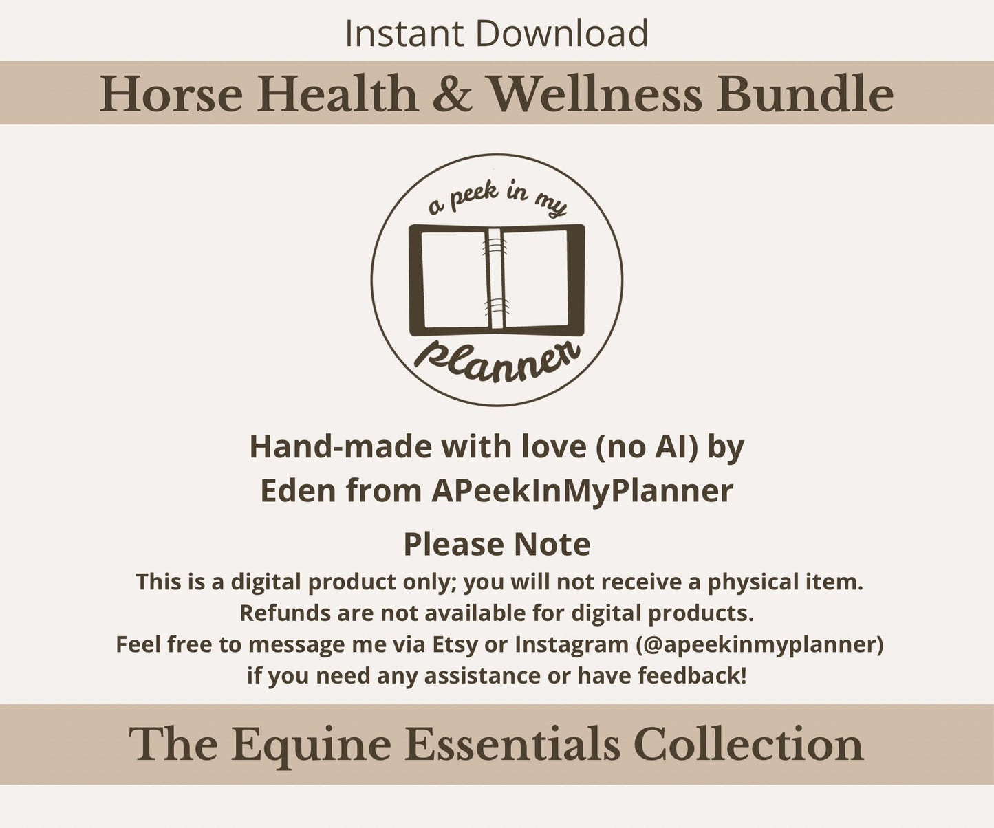 Horse Health Tracker Bundle | Equine Wellness Charts