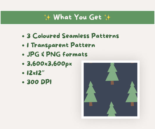 O Christmas Tree Seamless Pattern | Festive Evergreen Trees