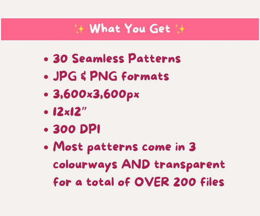Pink Christmas Seamless Pattern Mega Bundle | 30 Designs, Over 200 Files