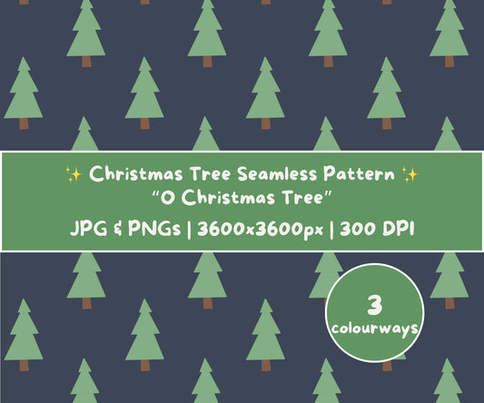O Christmas Tree Seamless Pattern | Festive Evergreen Trees