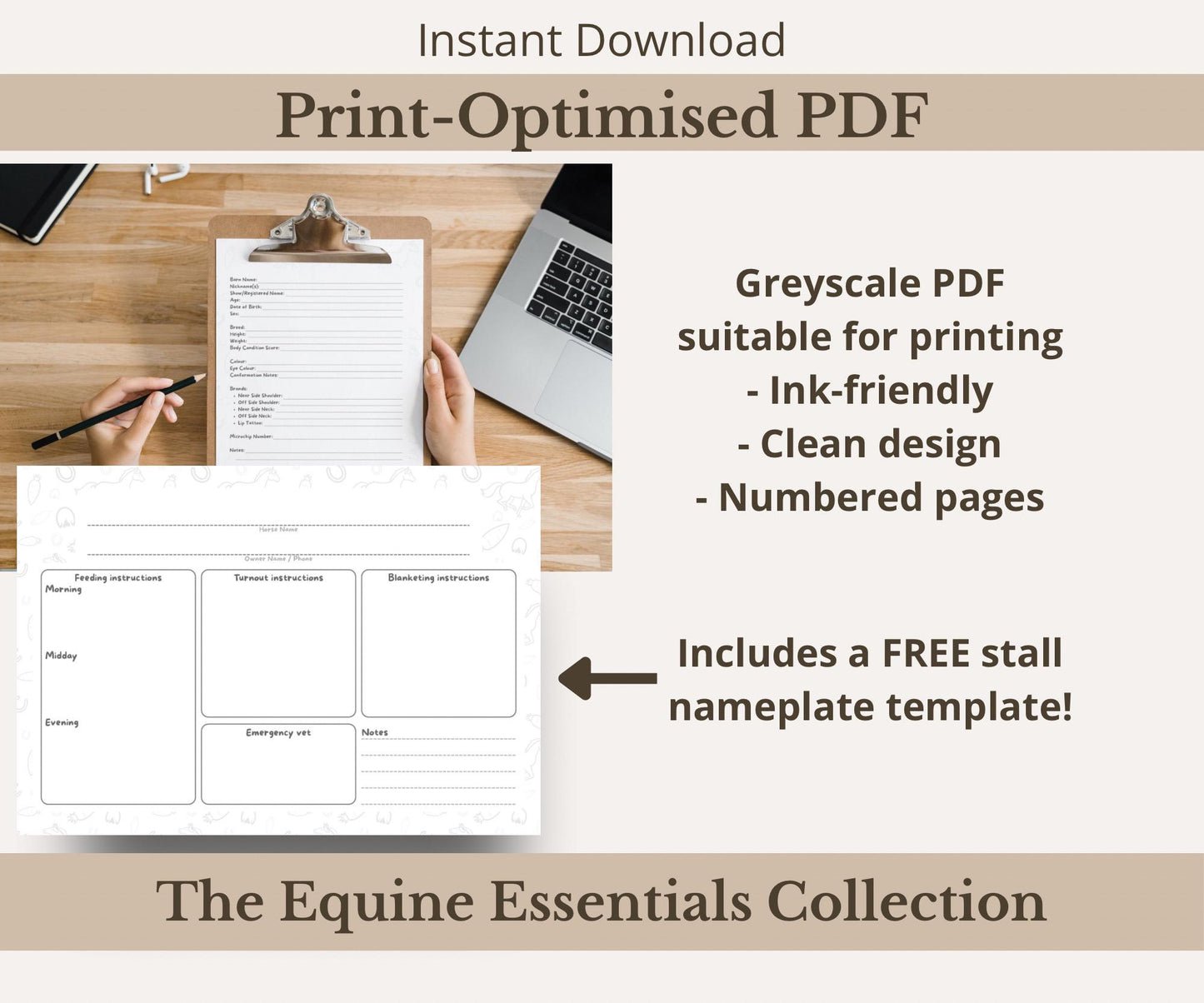 Comprehensive Horse Profile Bundle | Printable Equine Record Keeper