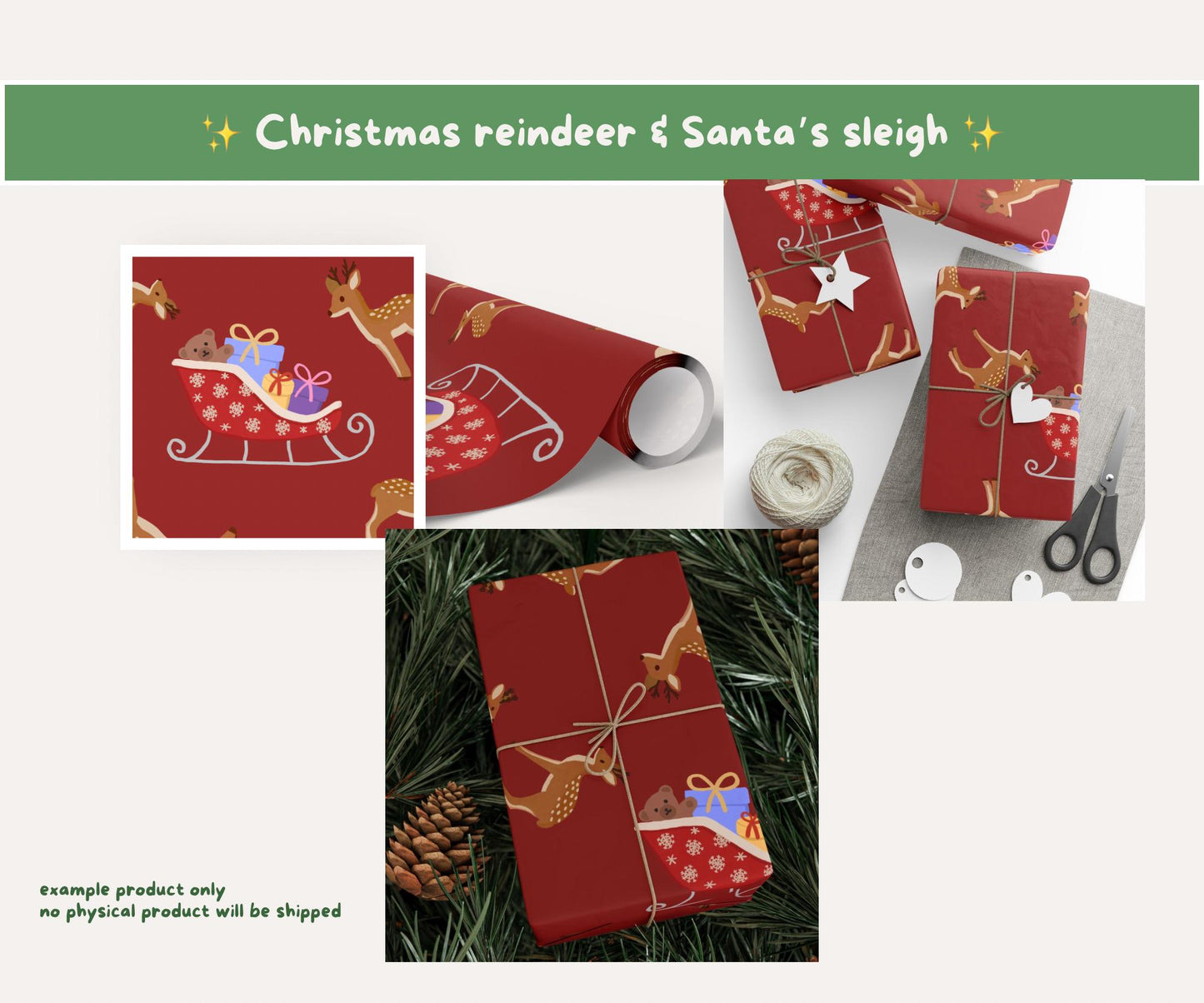 Dashing Through the Snow Seamless Pattern | Reindeer & Sleighs
