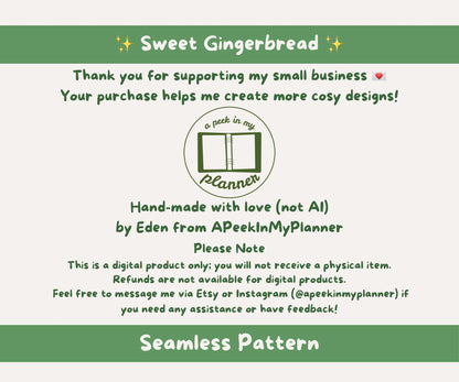 Sweet Gingerbread Seamless Pattern | Cute Gingerbread Cookies