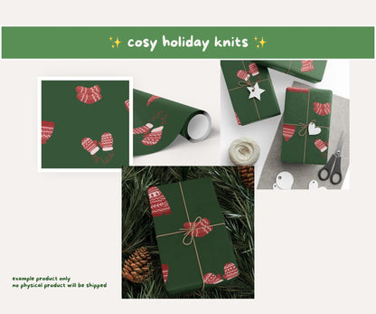 Warm & Woollen Christmas Seamless Pattern | Cozy Knitted Sweaters, Hats and Scarves