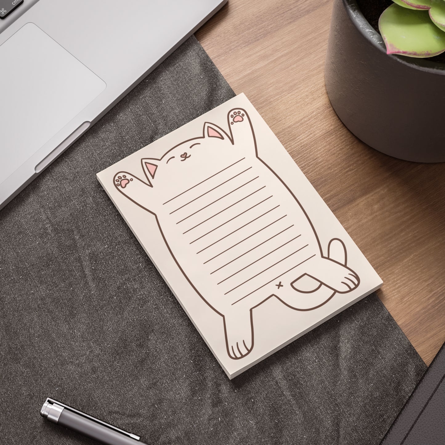 White Cat Belly Large Post-it® Notepad