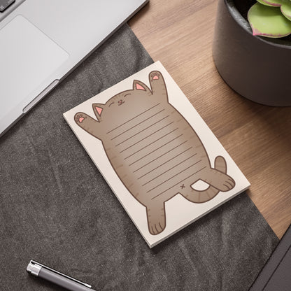Grey Tabby Cat Belly Large Post-it® Notepad
