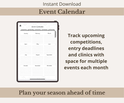 Horse Events & Shows Planner Bundle