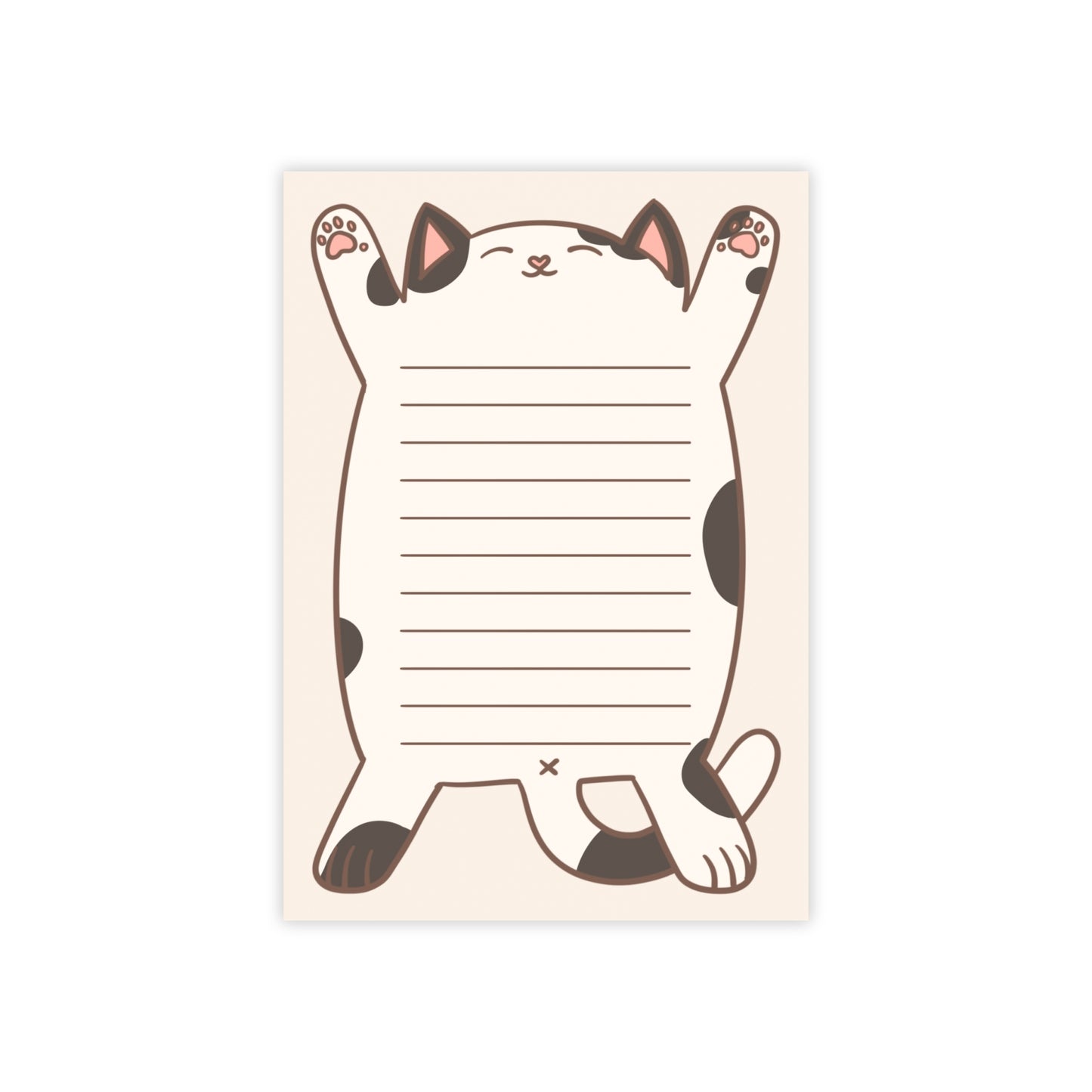 Black & White Cat Belly Large Post-it® Notepad