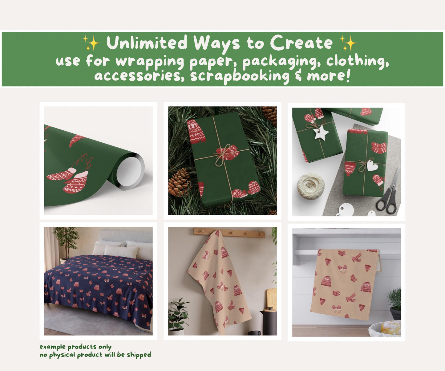 Warm & Woollen Christmas Seamless Pattern | Cozy Knitted Sweaters, Hats and Scarves