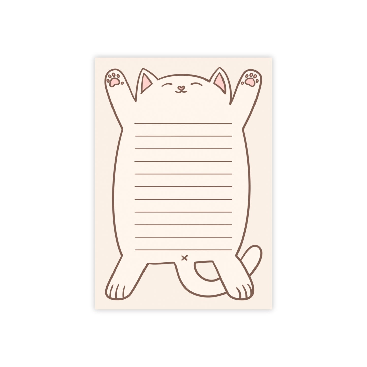 White Cat Belly Large Post-it® Notepad