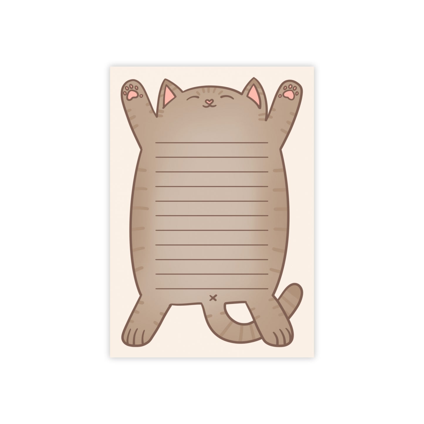 Grey Tabby Cat Belly Large Post-it® Notepad