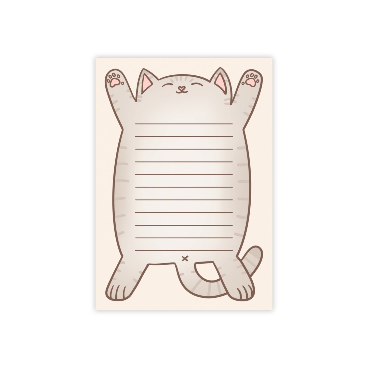 Silver Tabby Cat Belly Large Post-it® Notepad