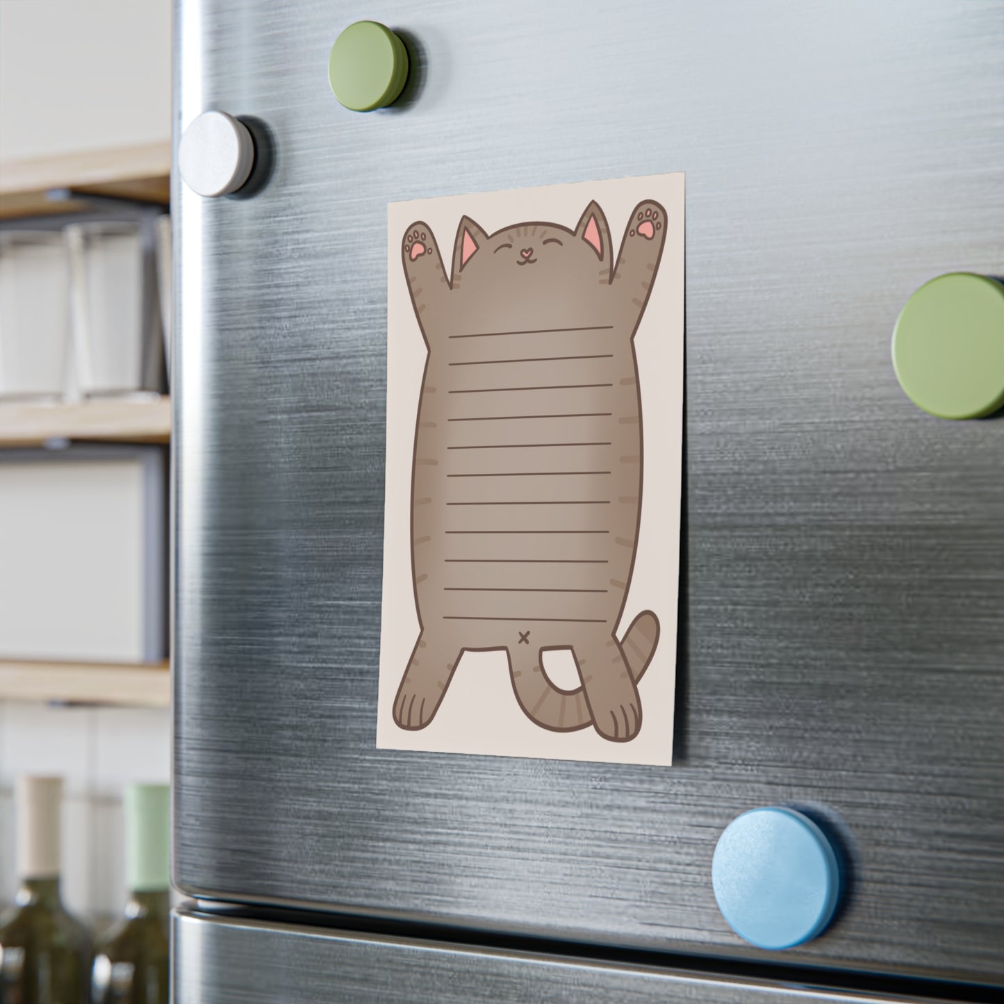 Grey Tabby Cat Belly Large Post-it® Notepad