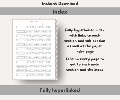 Minimalist Digital Notebook | Hyperlinked PDF