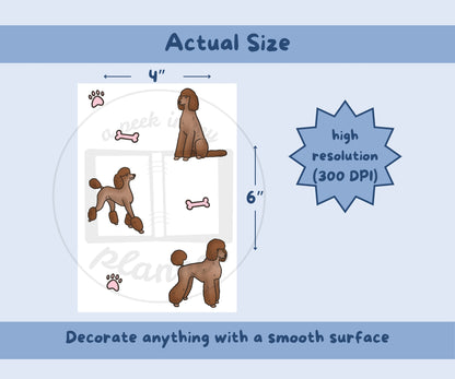 Red Poodle Sticker Sheet | Poodle Dog Kiss-Cut Stickers