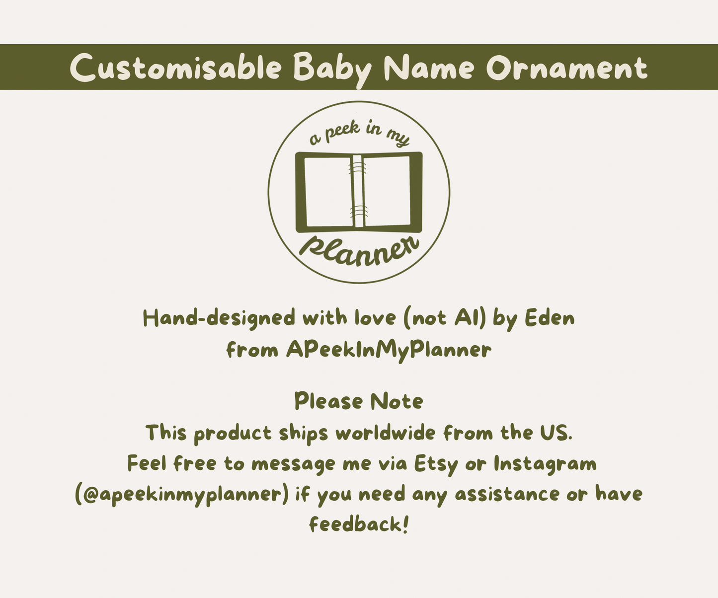 Customisable Baby Name Glass Ornaments