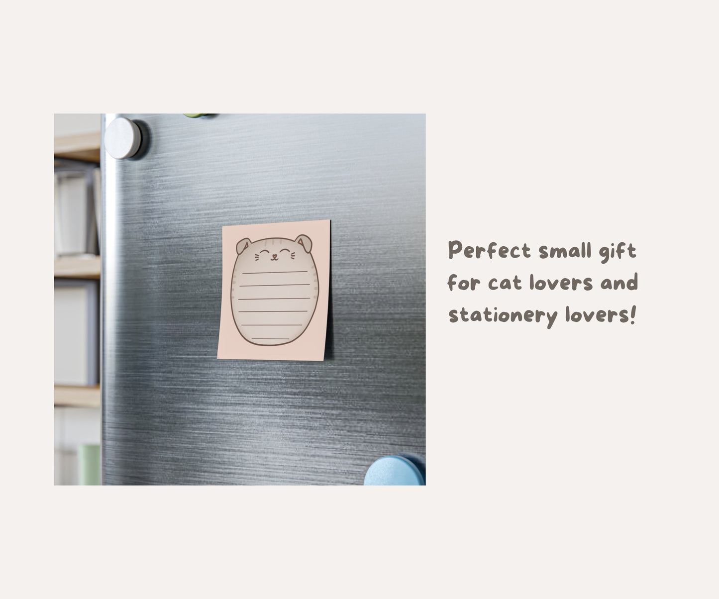 Scottish Fold Cat Post-it® Notepad | Silver Tabby Cat Lined Memo Pad