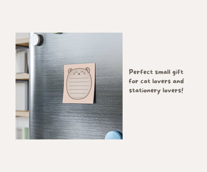 Scottish Fold Cat Post-it® Notepad | Silver Tabby Cat Lined Memo Pad