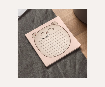 Scottish Fold Cat Post-it® Notepad | Silver Tabby Cat Lined Memo Pad