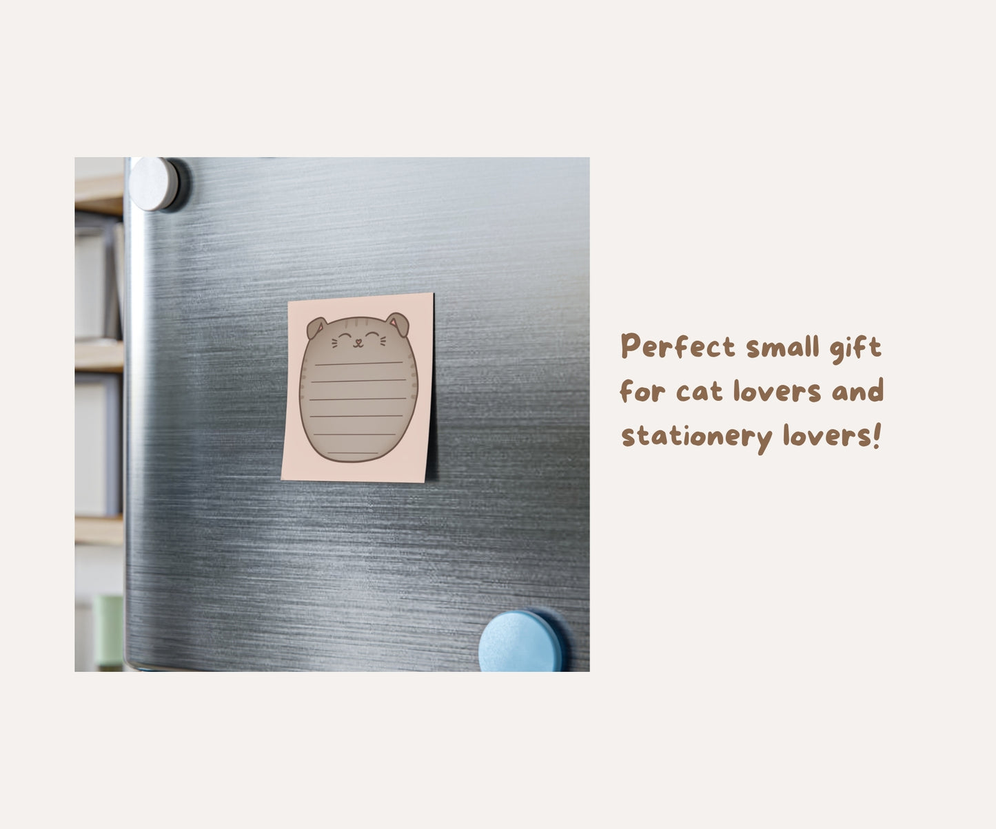 Scottish Fold Cat Post-it® Notepad | Grey Tabby Cat Lined Memo Pad