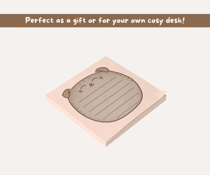 Scottish Fold Cat Post-it® Notepad | Grey Tabby Cat Lined Memo Pad