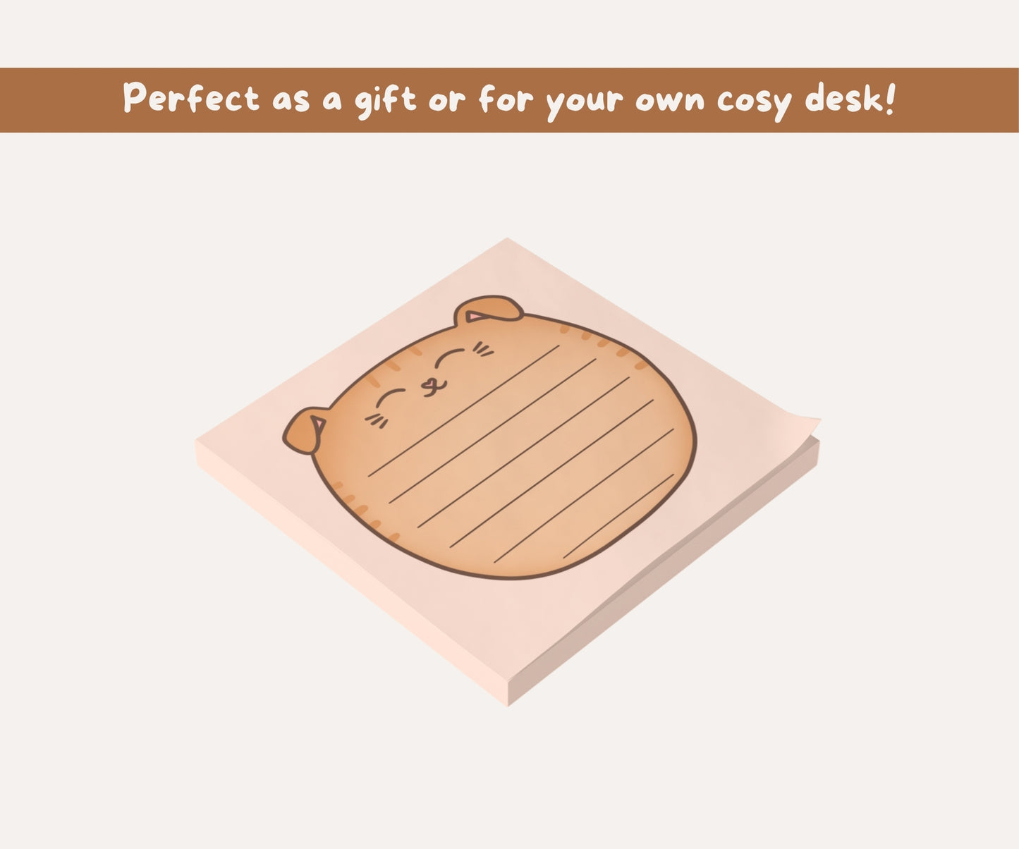 Scottish Fold Cat Post-it® Notepad | Orange Tabby Cat Lined Memo Pad