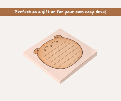 Scottish Fold Cat Post-it® Notepad | Orange Tabby Cat Lined Memo Pad