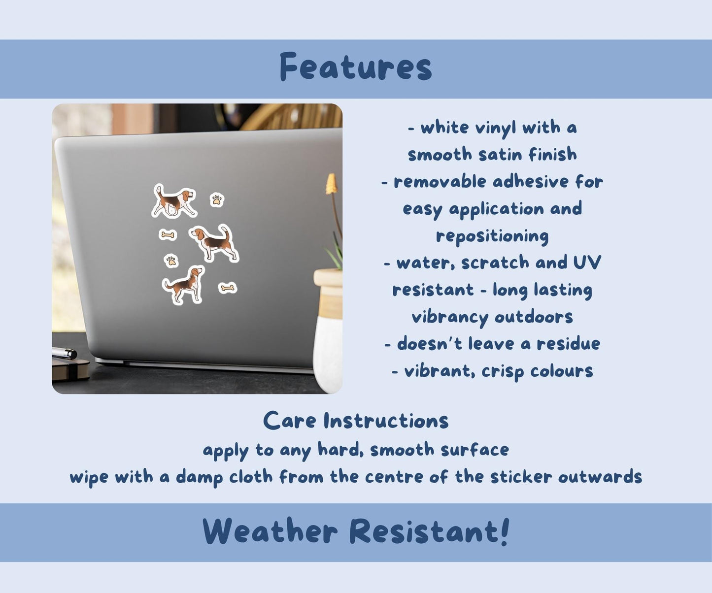 Beagle Sticker Sheet | Black & Tan Beagle Dog Kiss-Cut Stickers