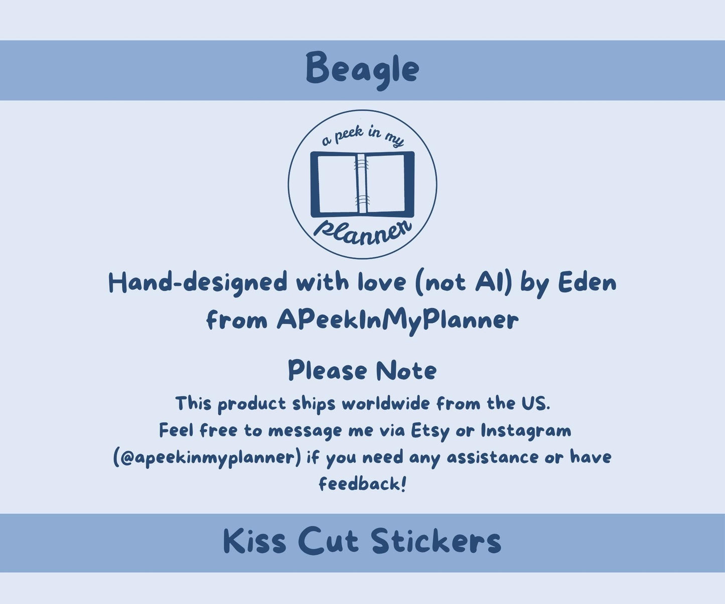 Beagle Sticker Sheet | Black & Tan Beagle Dog Kiss-Cut Stickers
