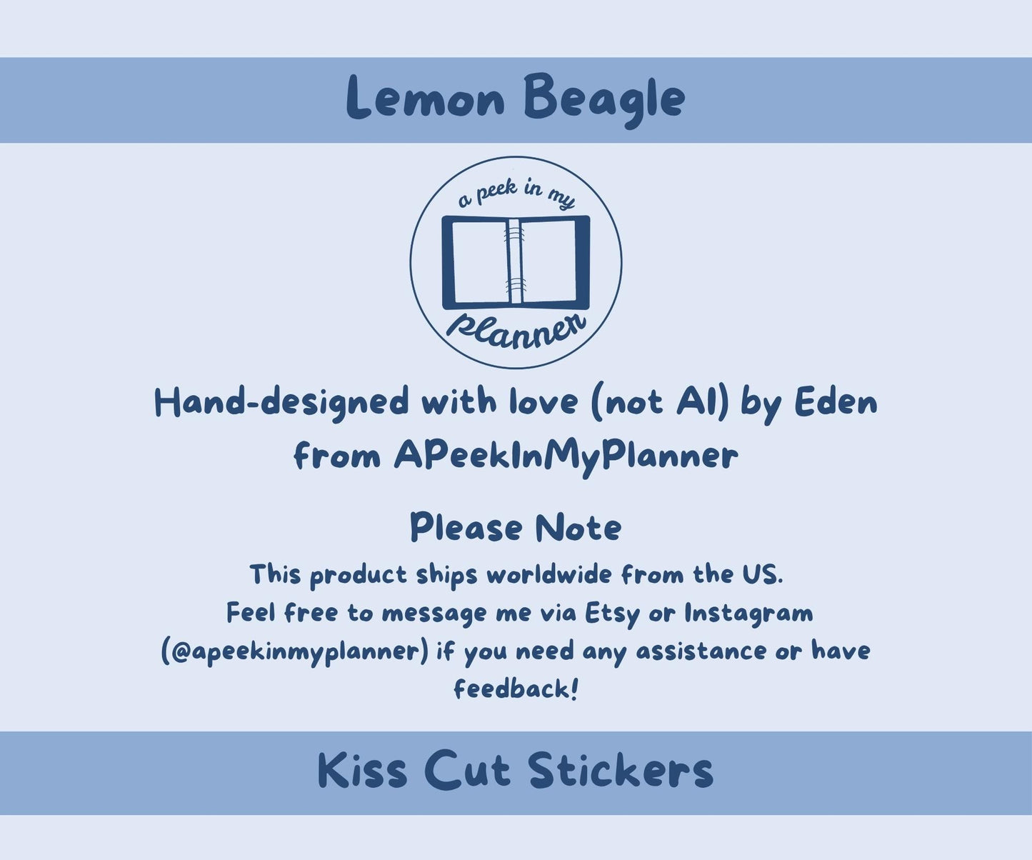 Beagle Sticker Sheet | Lemon & White Beagle Dog Kiss-Cut Stickers