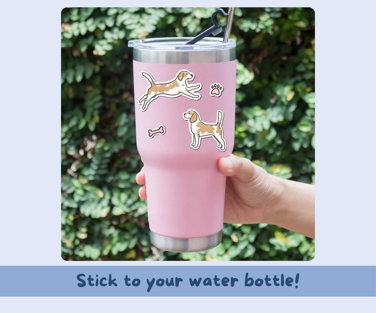 Beagle Sticker Sheet | Lemon & White Beagle Dog Kiss-Cut Stickers