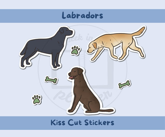 Labradors Sticker Sheet | Labrador Dog Kiss-Cut Stickers