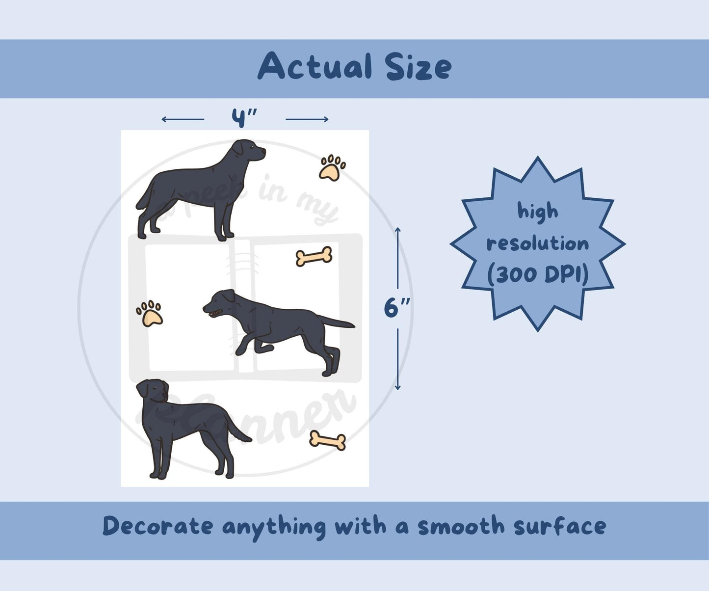 Black Lab Sticker Sheet | Black Labrador Dog Kiss-Cut Stickers