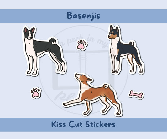 Basenjis Sticker Sheet | Basenji Dog Kiss-Cut Stickers