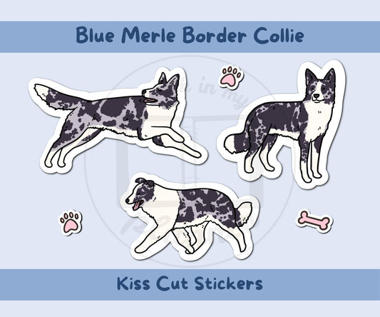 Border Collie Sticker Sheet | Blue Merle Border Collie Kiss-Cut Stickers