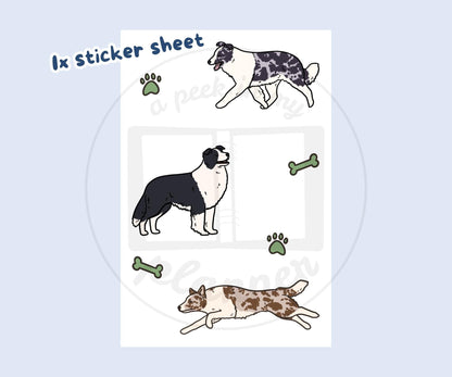 Border Collie Sticker Sheet | Mixed Border Collie Kiss-Cut Stickers