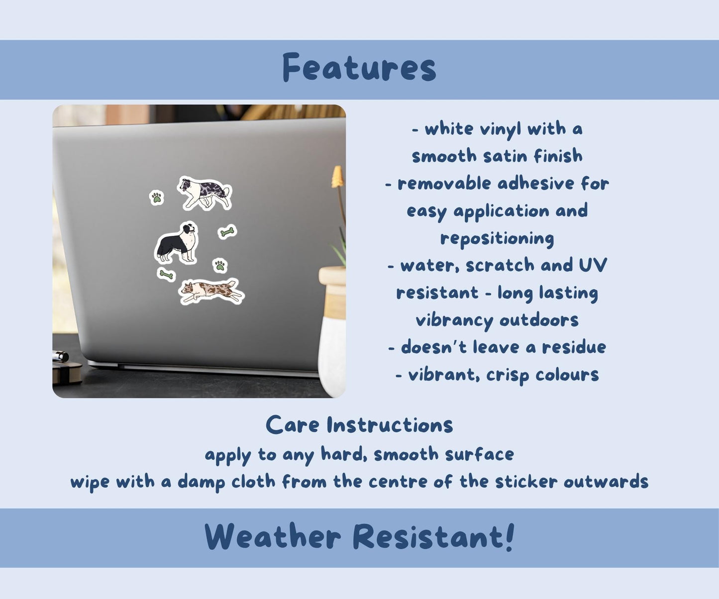 Border Collie Sticker Sheet | Mixed Border Collie Kiss-Cut Stickers