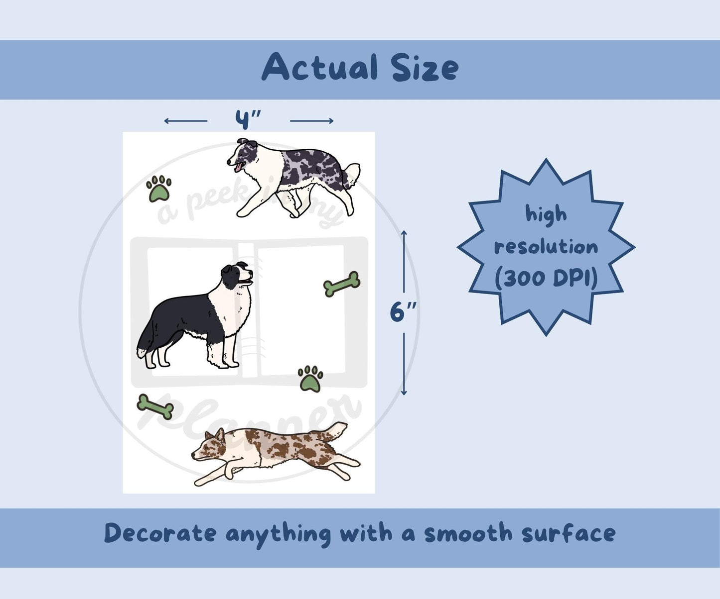 Border Collie Sticker Sheet | Mixed Border Collie Kiss-Cut Stickers