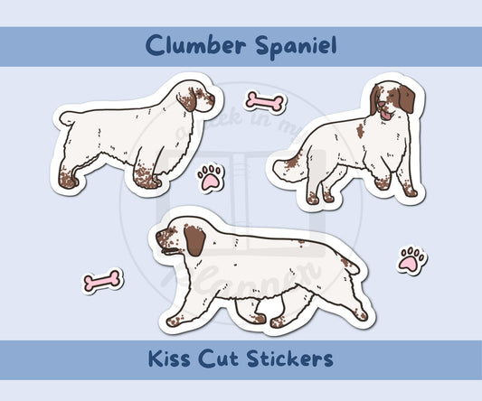 Clumber Spaniel Sticker Sheet | Rare Dog Breed Kiss-Cut Stickers