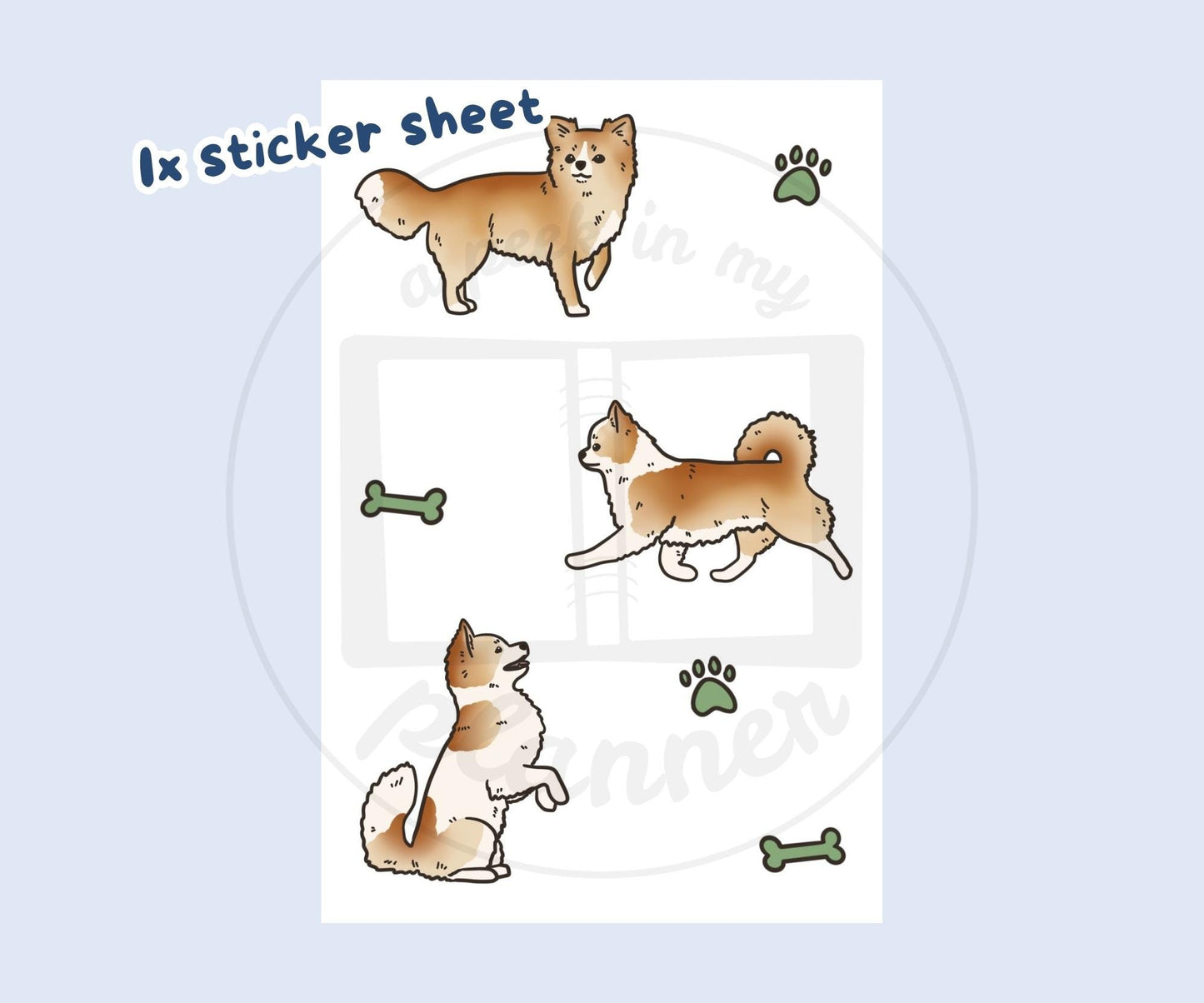 Fawn Chihuahua Sticker Sheet | Sable Chihuahua Dog Kiss-Cut Stickers