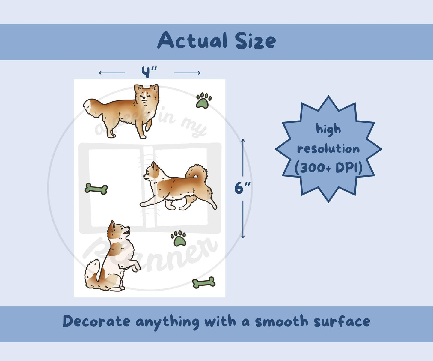 Fawn Chihuahua Sticker Sheet | Sable Chihuahua Dog Kiss-Cut Stickers