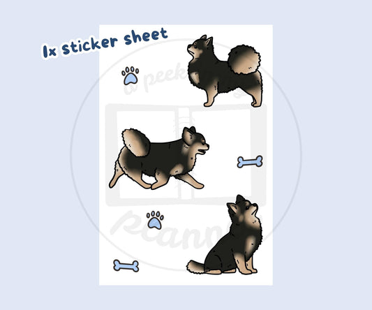 Chihuahua Sticker Sheet | Black & Tan Chihuahua Dog Kiss-Cut Stickers