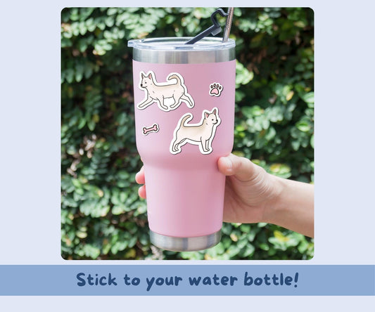 Chihuahua Sticker Sheet | White Chihuahua Dog Kiss-Cut Stickers