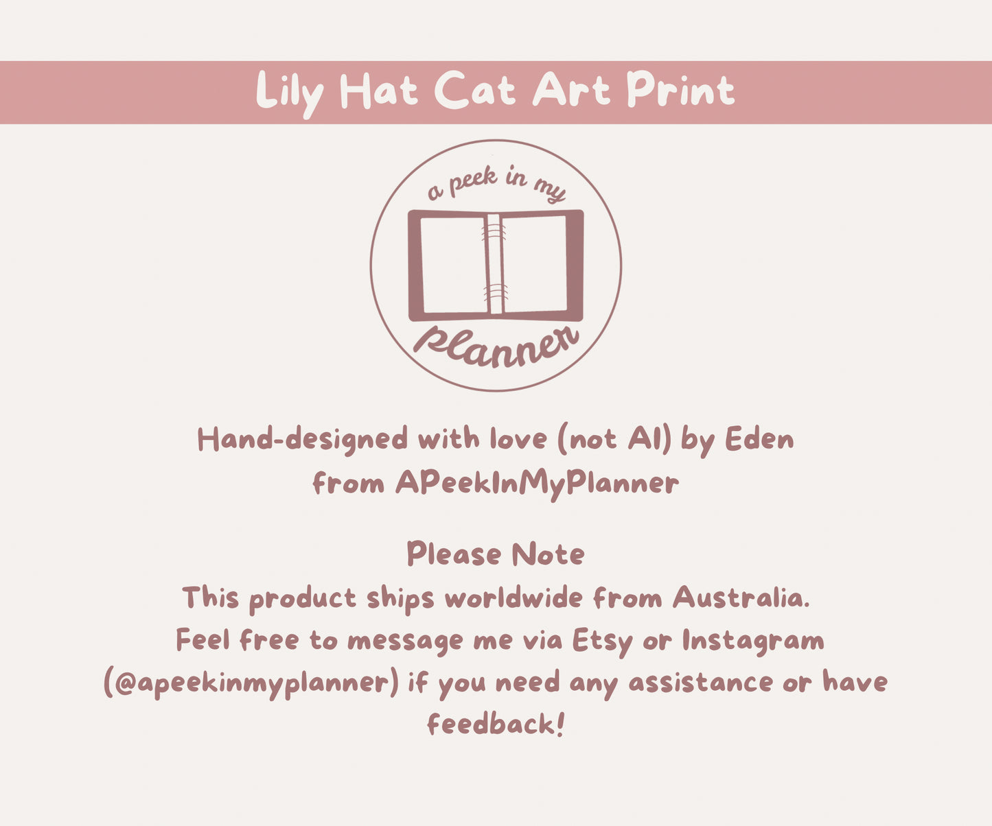 Lily Hat Cat Unframed Prints | Cute Floral Kitty Wall Art