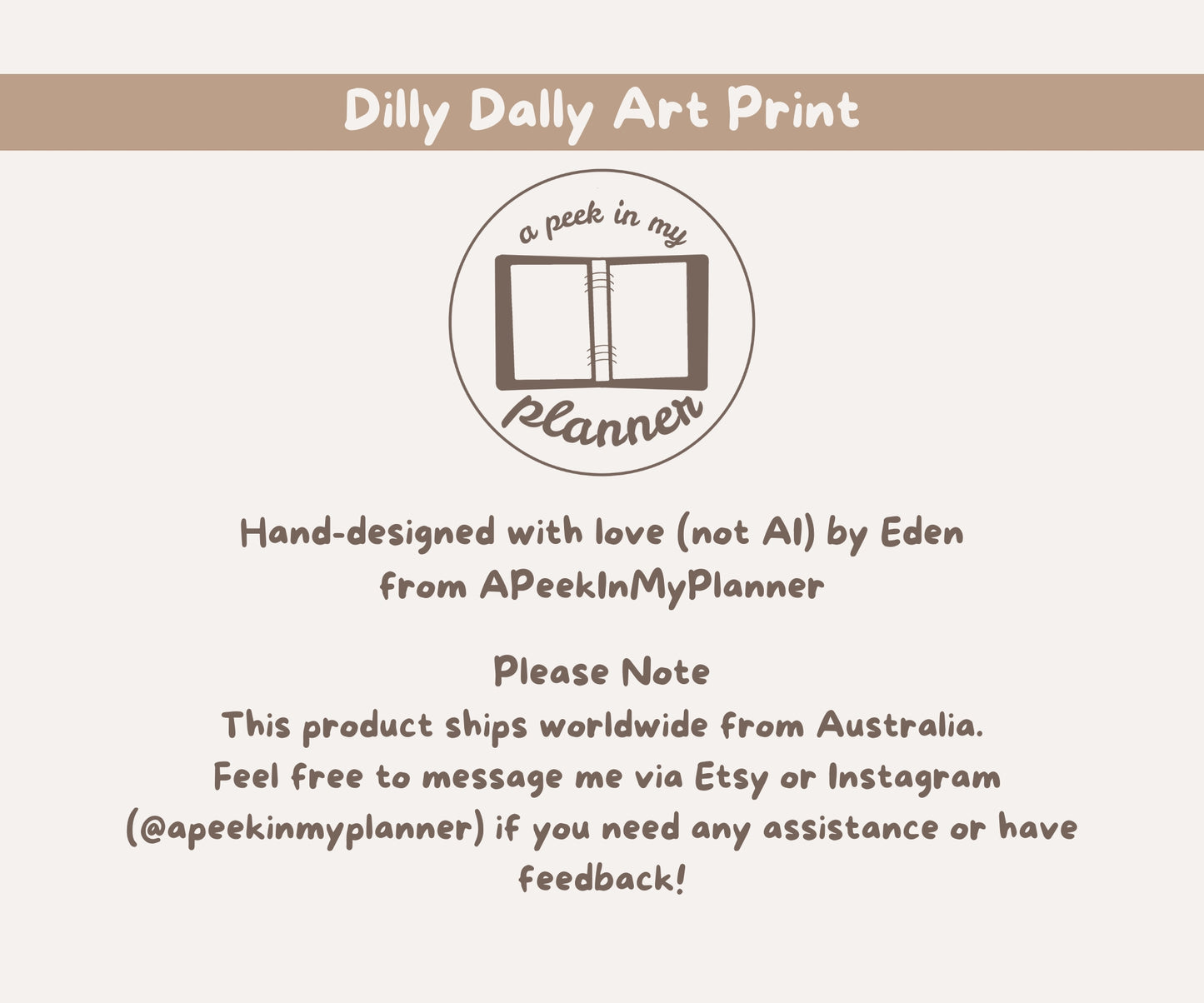Dilly Dally Cat Illustration Unframed Print | Cute Kitten Wall Art