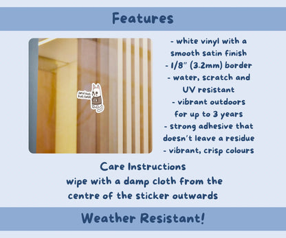 Anxious But Cute Cat Sticker