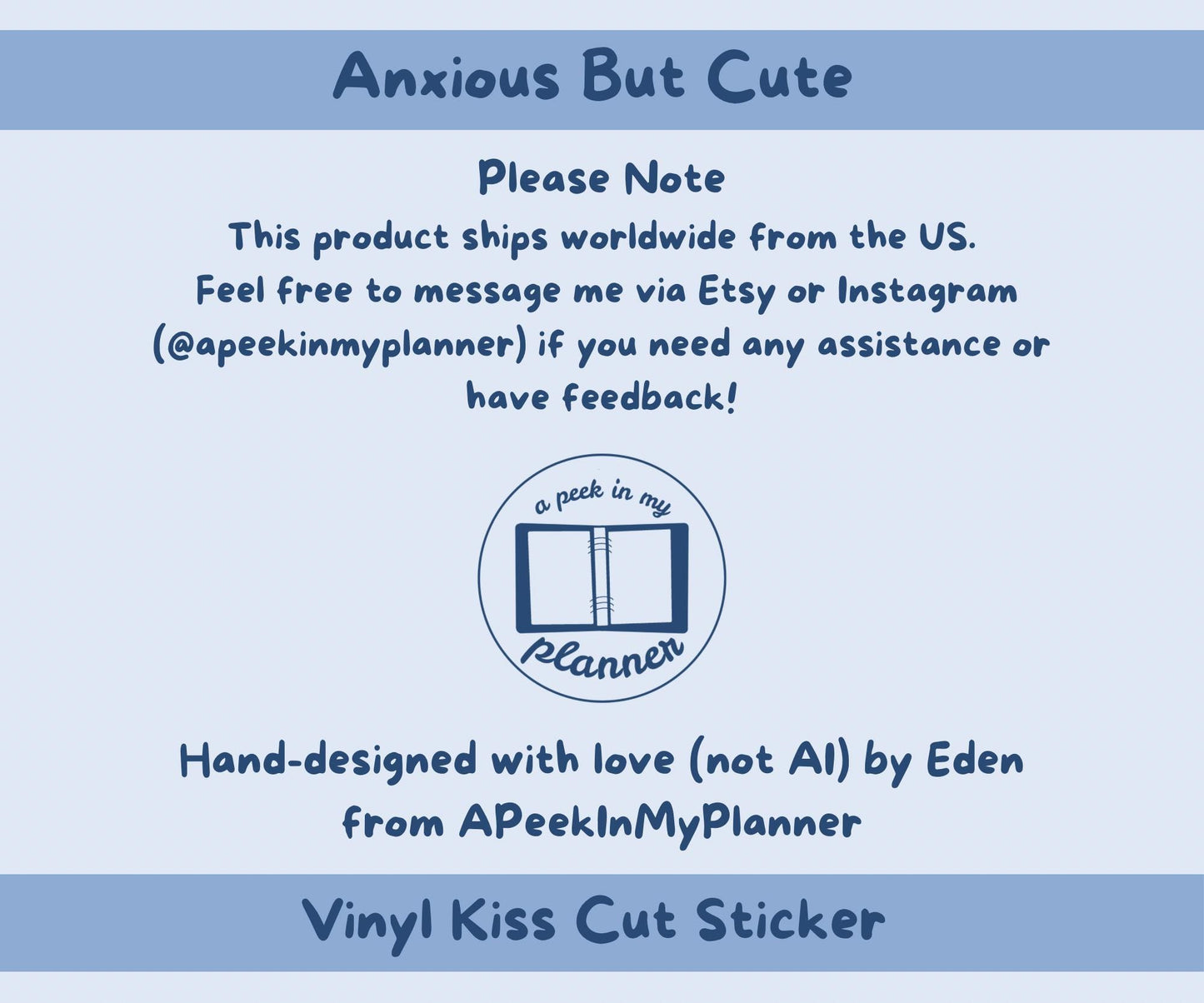 Anxious But Cute Cat Sticker