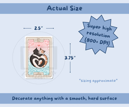 The Lovers Cat Tarot Card Sticker